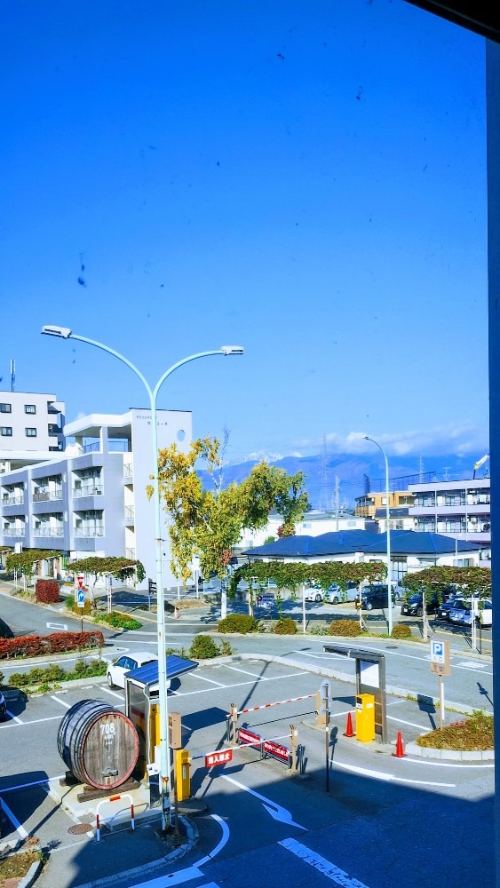 長野（塩尻）の山にはもう雪がーーー